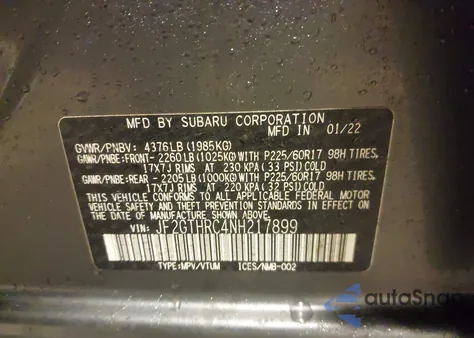 2022 Subaru Crosstrek Sport из США, поврежденный, VIN JF2GTHRC4NH217899